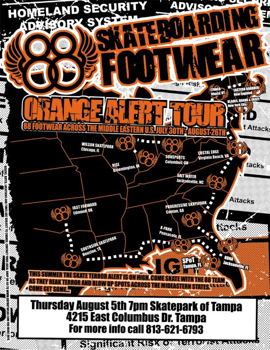 88 Footwear Orange Alert Tour