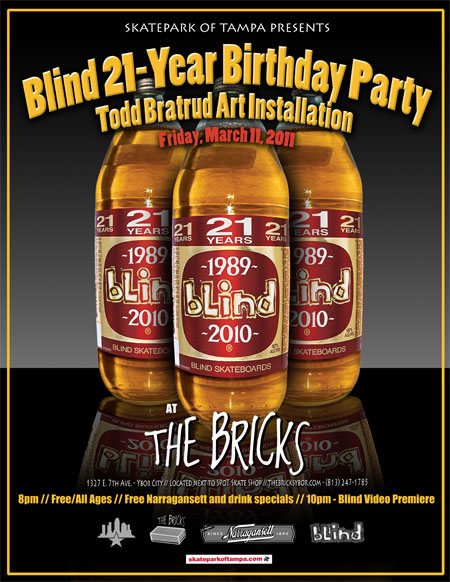 The Blind 21-Year Birthday Party is Friday 3/11