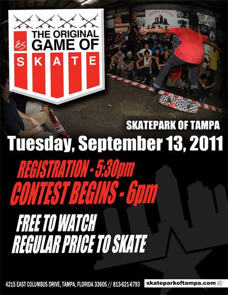 The eS Game of SKATE is Tuesday, September 13