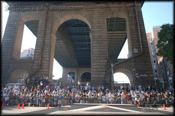 The contest was under the Manhattan Bridge