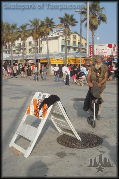 Santa uses his scooter on Venice Beach