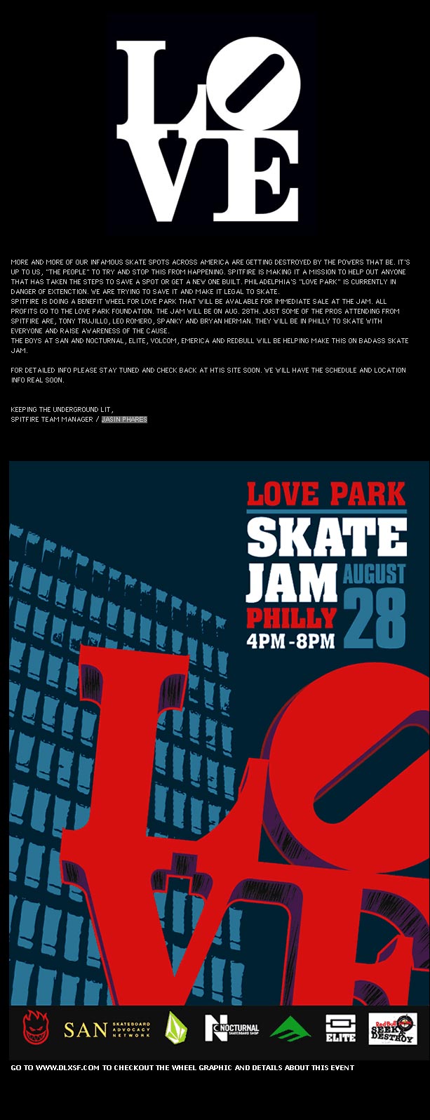 Love Park and Spitfire Wheels