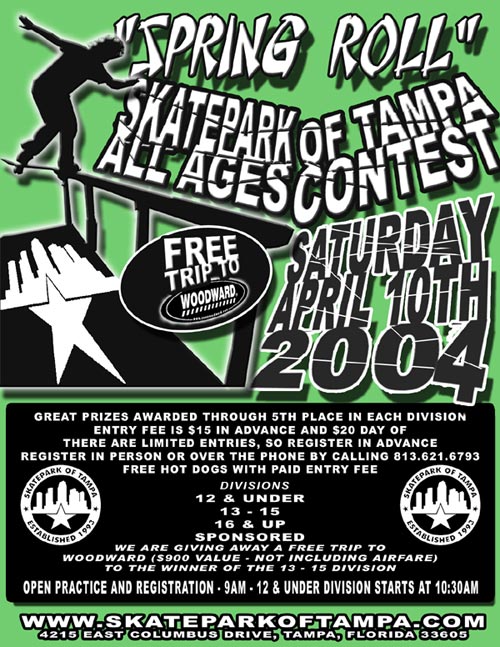 The first SPoT All Ages Contest of the year is on April 10th, 2004.  You can win a free trip to Wood