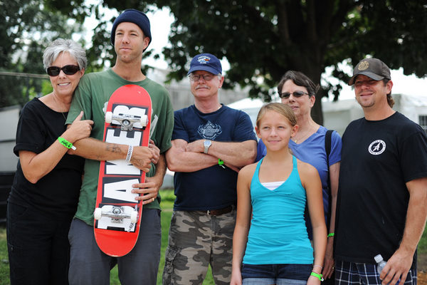 Andrew Reynolds with his mom and family | Skatepark of Tampa Photo