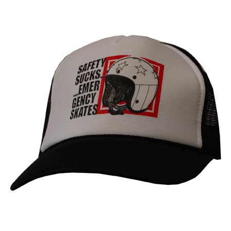 Black Label Emergency Safety Sucks Trucker Hat in stock at SPoT Skate Shop